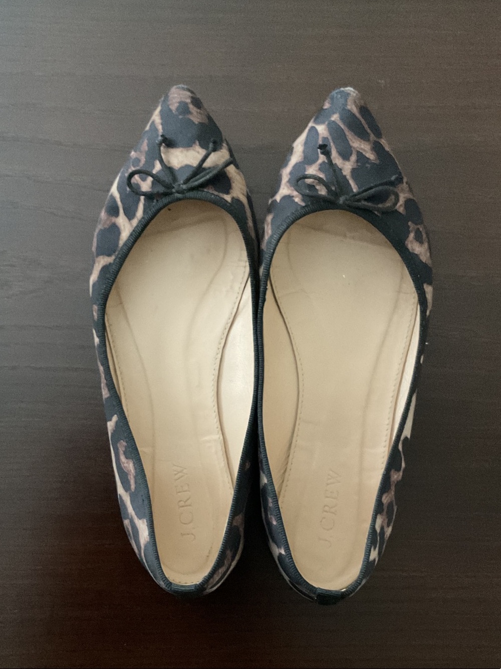 J.Crew Leopard Print Pointed-Toe Ballet Flats Size 7.5 b